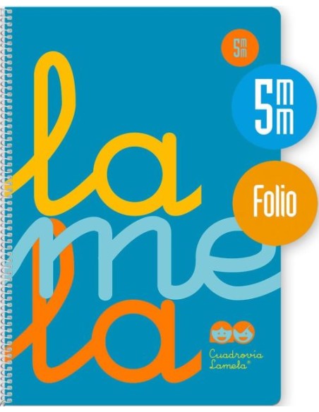 CUADERNO ESPIRAL Fº 80H 90G 5MM AZUL CUADROVIA PP